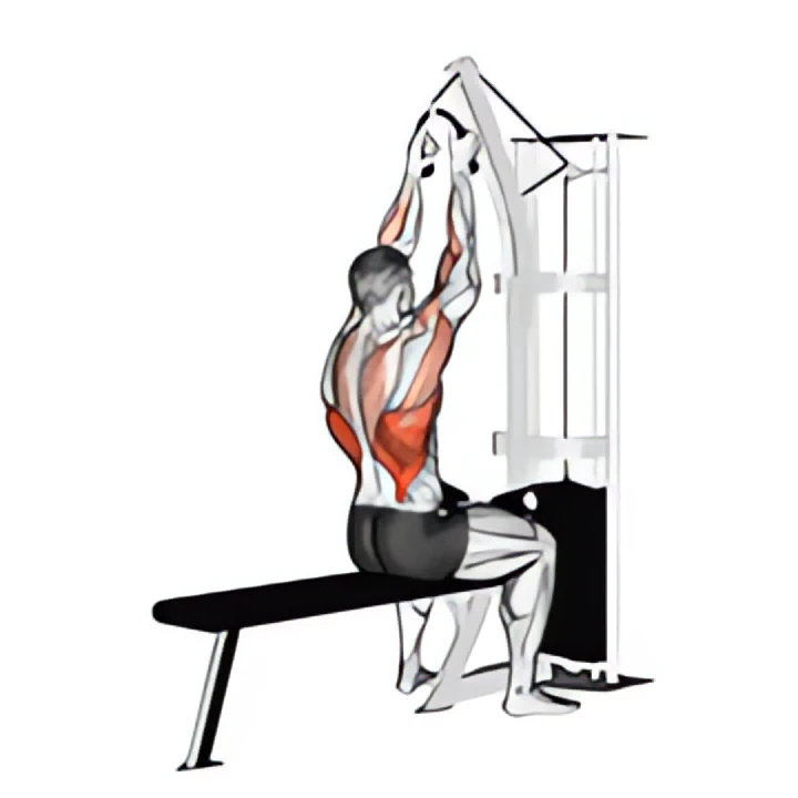 cable lateral pulldown (with rope attachment)
