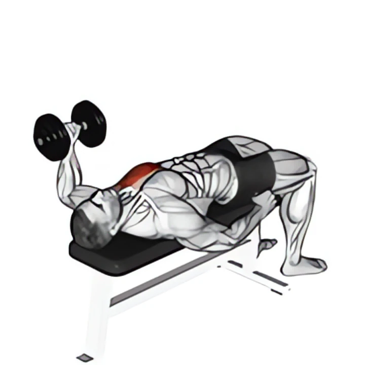 dumbbell lying one arm press v. 2