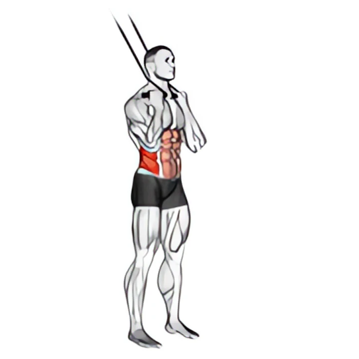 band standing twisting crunch