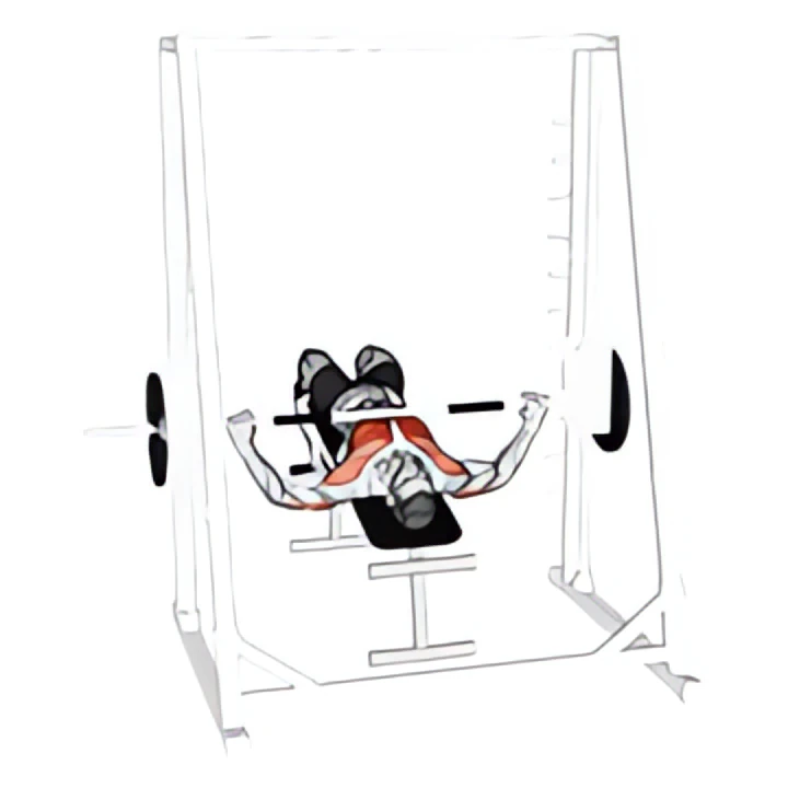 smith wide grip decline bench press