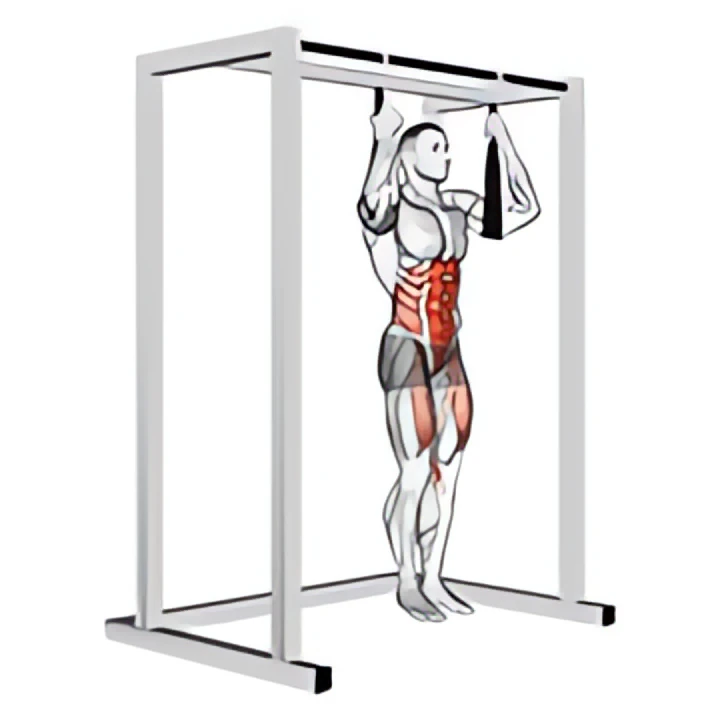 arm slingers hanging straight legs