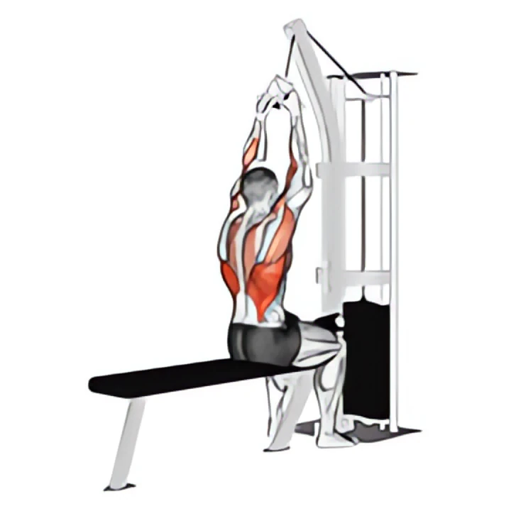 cable lateral pulldown with v-bar