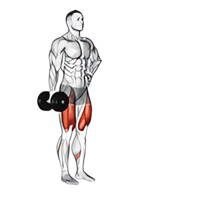 dumbbell contralateral forward lunge